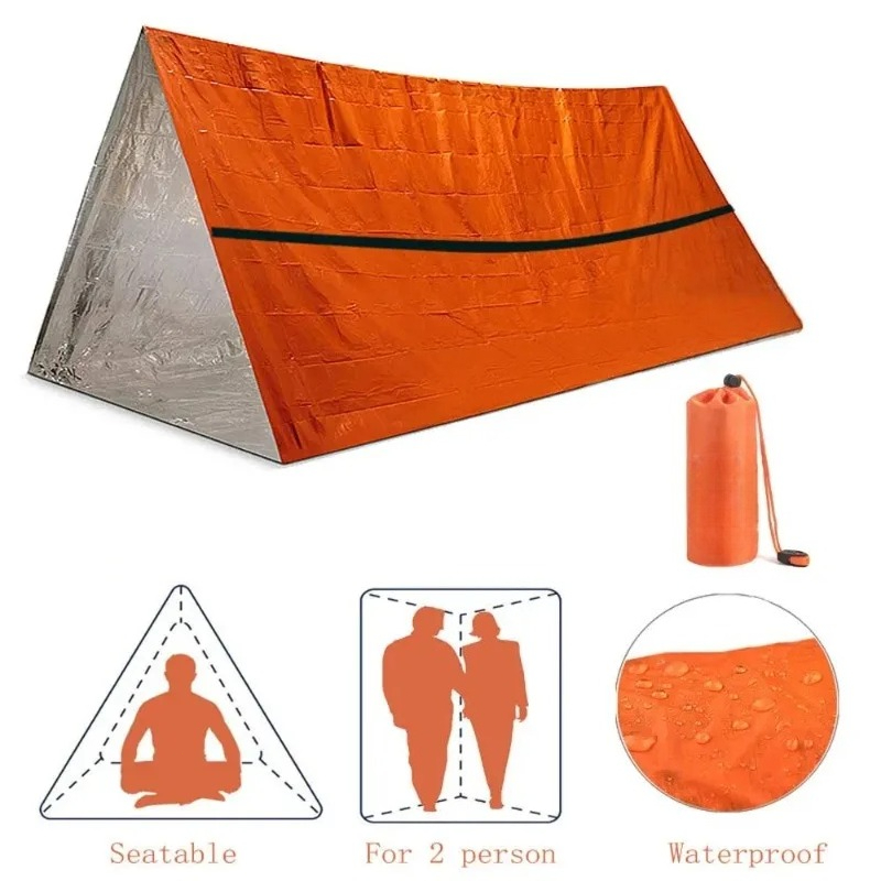 Emergency Mylar Tent - Namiot ratunkowy dla 2 osób, zestaw